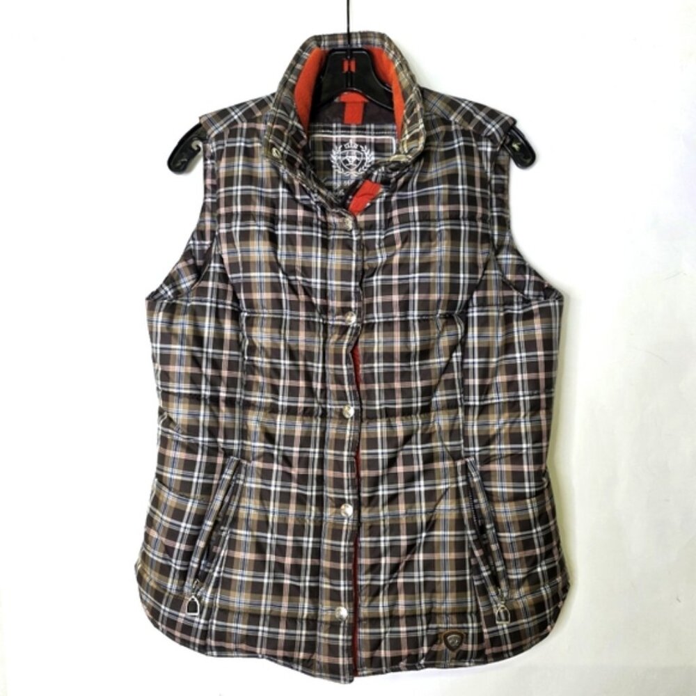 Ariat tartan plaid down vest